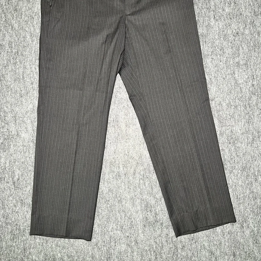 Brooks Brothers 1818 Fitzgerald Pants Men 37 X 29 Black Wool Pin Striped Italy